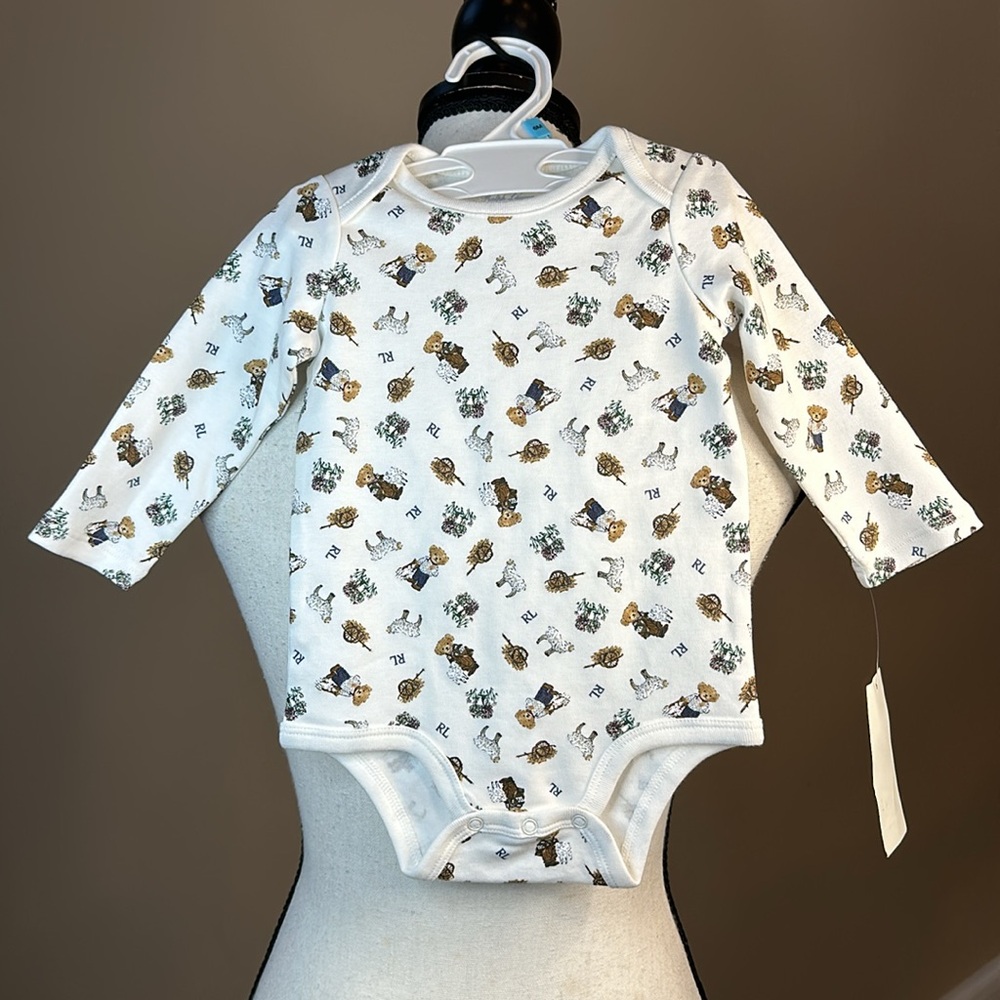 Ralph Lauren Polo Bear Cotton Bodysuit 2-pack - Picture 8 of 16